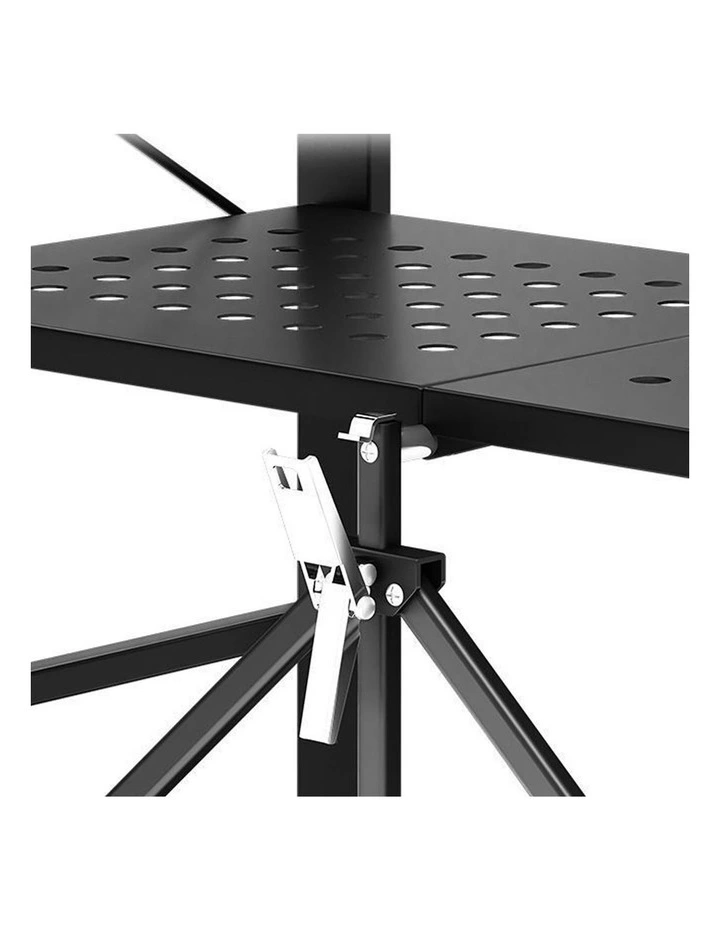 SOGA 4-Tier Foldable Storage Rack with Wheels - Black image 5