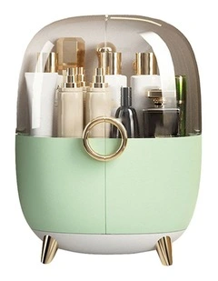 SOGA Green Makeup Organiser Storage Box with Lid