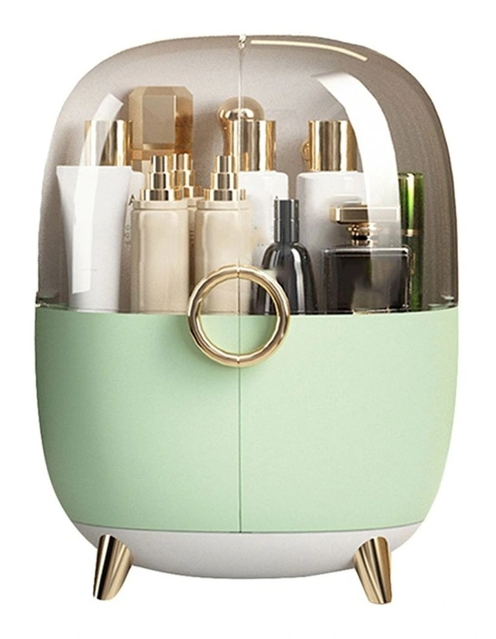 SOGA Green Makeup Organiser Storage Box with Lid image 1