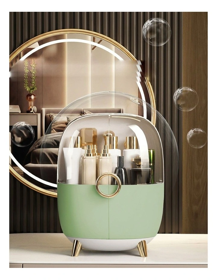 SOGA Green Makeup Organiser Storage Box with Lid image 3