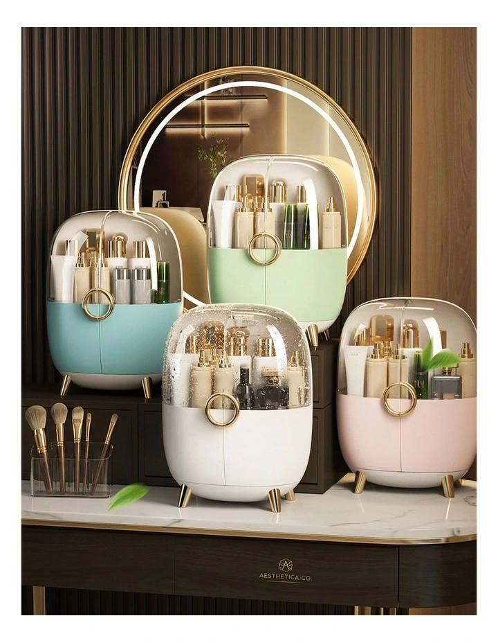 SOGA Green Makeup Organiser Storage Box with Lid image 5