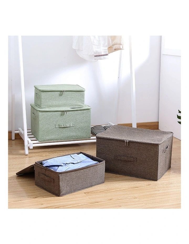 SOGA 2X Coffee Small Double Zipper Storage Boxes image 2