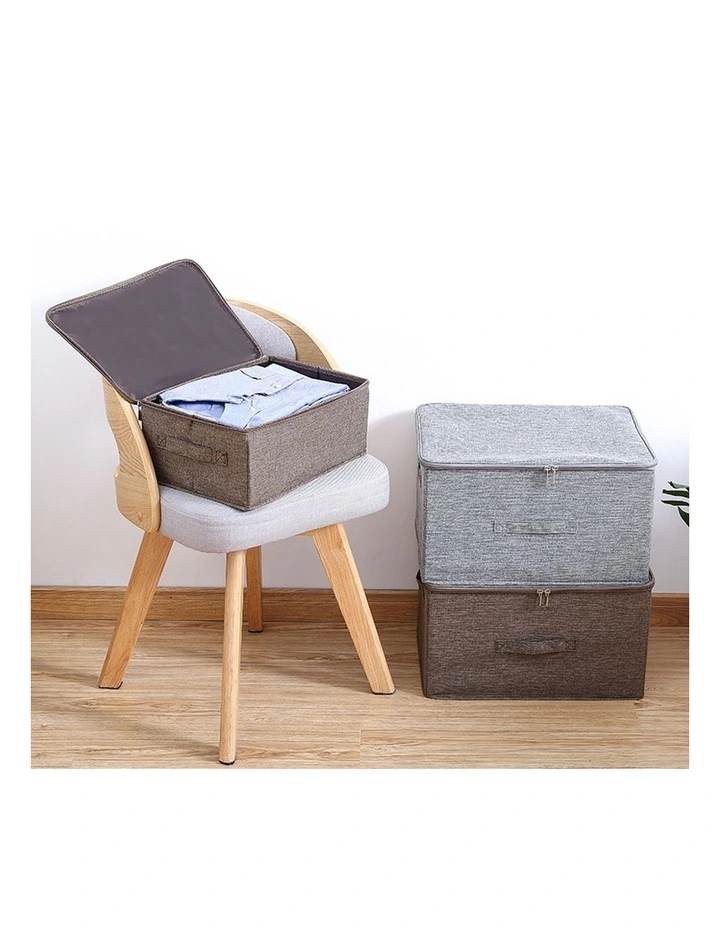SOGA 2X Coffee Small Double Zipper Storage Boxes image 3