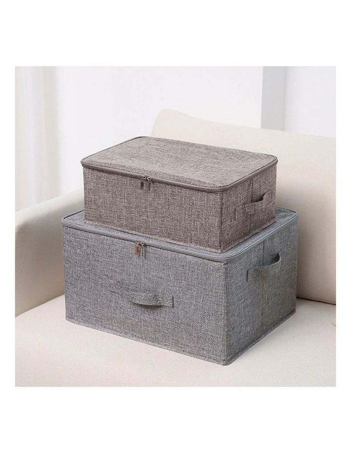 SOGA 2X Coffee Small Double Zipper Storage Boxes image 5