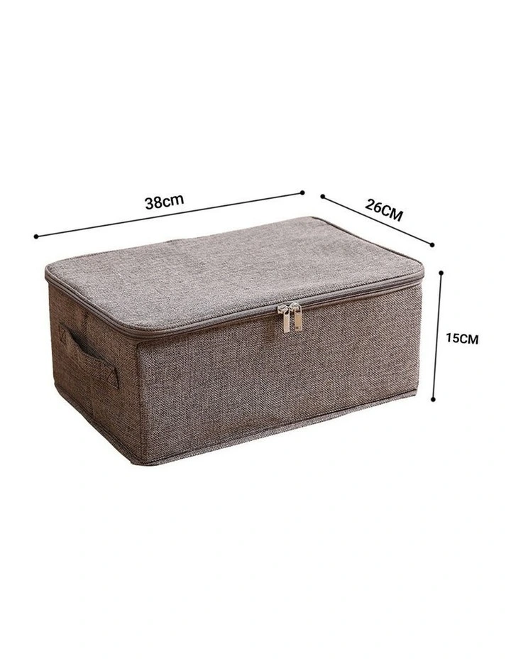 SOGA 2X Coffee Small Double Zipper Storage Boxes image 6