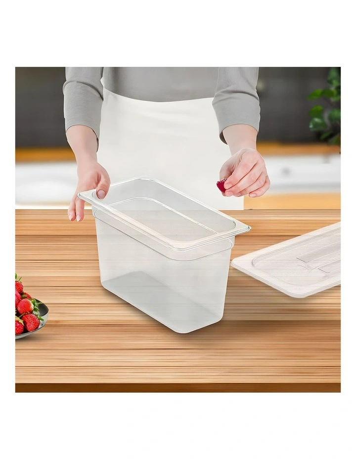SOGA 200mm Clear Gastronorm GN Pan 1/3 Food Tray Storage with Lid image 5