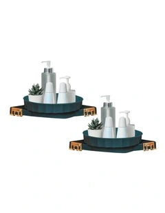 SOGA 2X Green Rotating Bathroom Corner Shelf Wall Mounted Storage Rack
