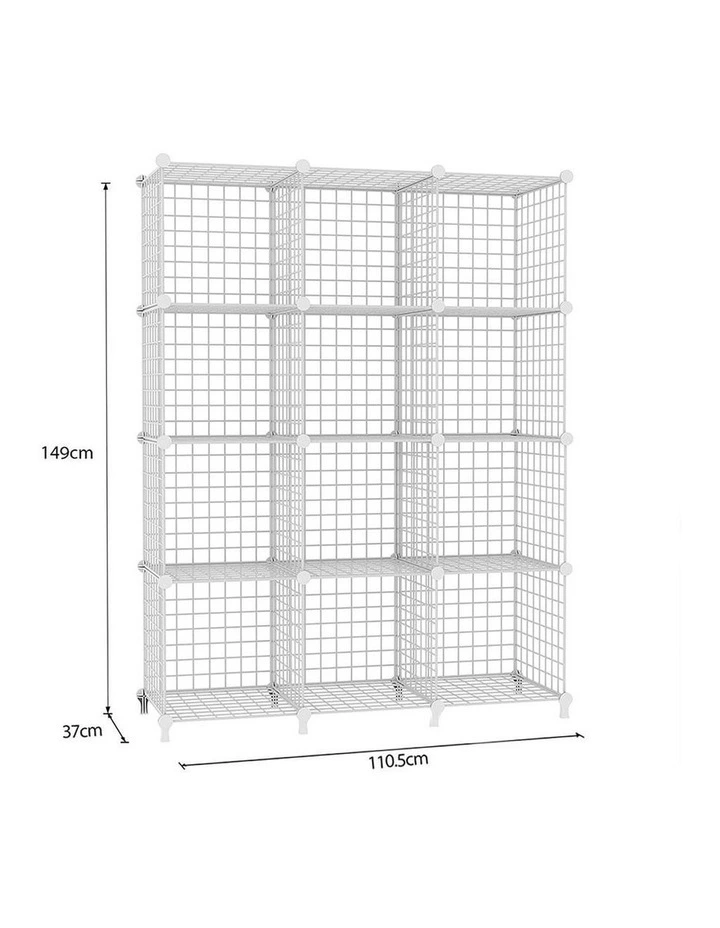 SOGA 12 Cube Storage Organiser White Modular Wire image 4