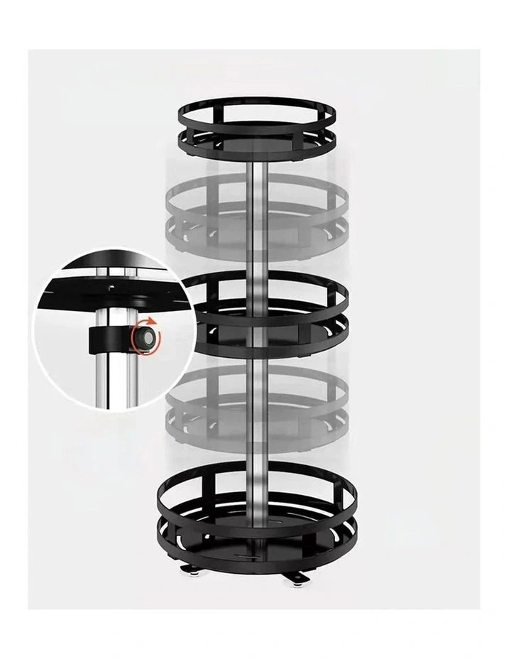 SOGA 3-Tier Round Rotating Spice Rack - Black image 2