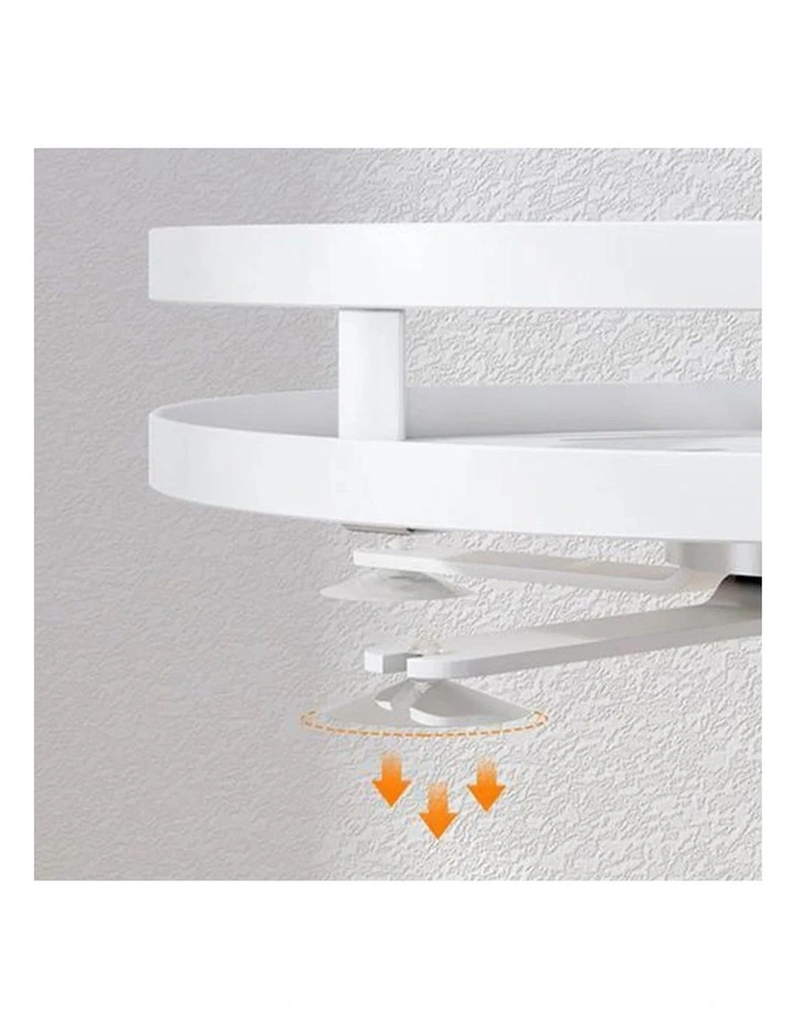 SOGA 2 Pack 2-Tier Round Rotating Spice Racks - White image 4