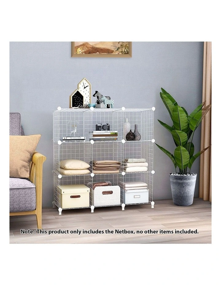 SOGA 9 Cube Storage Organiser White Modular Wire image 2