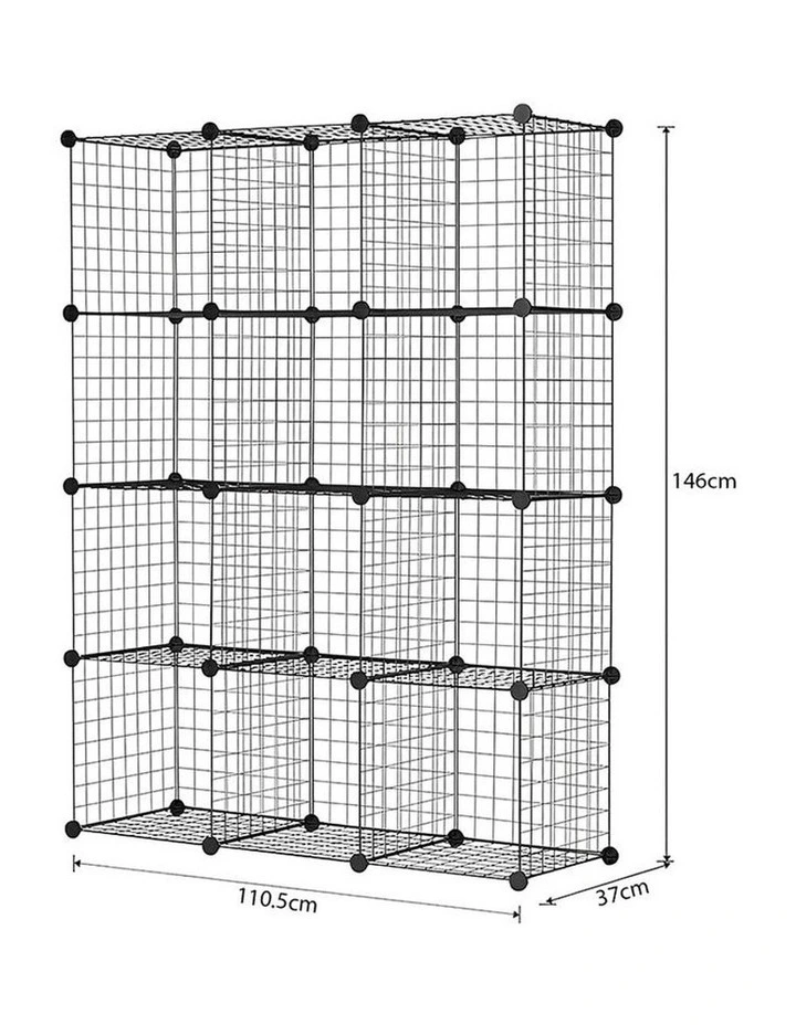 SOGA 2 Pack 12 Cube Storage Organisers Black Modular Wire image 3