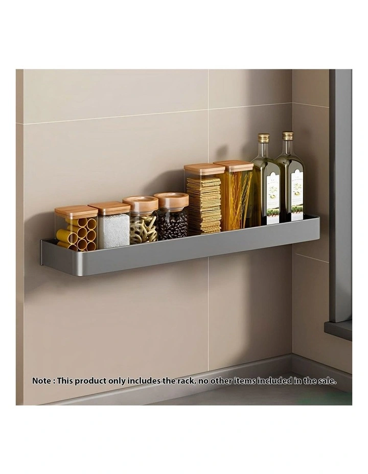 SOGA 42cm Black Wall-Mounted Kitchen Spice Rack Storage Shelf for Condiments image 2