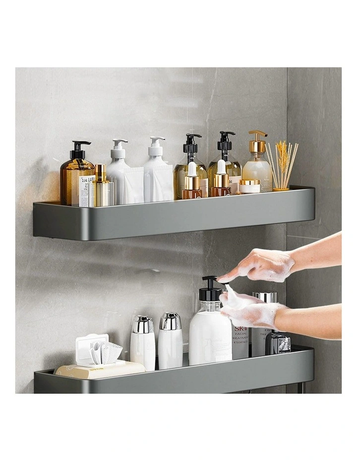 SOGA 42cm Black Wall-Mounted Kitchen Spice Rack Storage Shelf for Condiments image 5