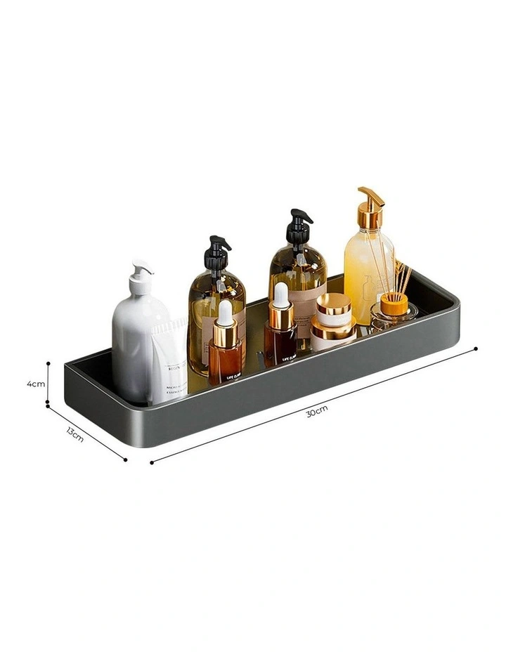 SOGA 42cm Black Wall-Mounted Kitchen Spice Rack Storage Shelf for Condiments image 7