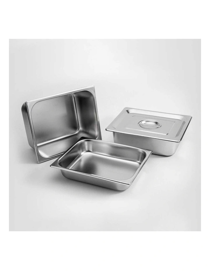 SOGA 2 Pack Gastronorm GN Pan 1/2 Stainless Steel Tray 6.5cm Deep image 6