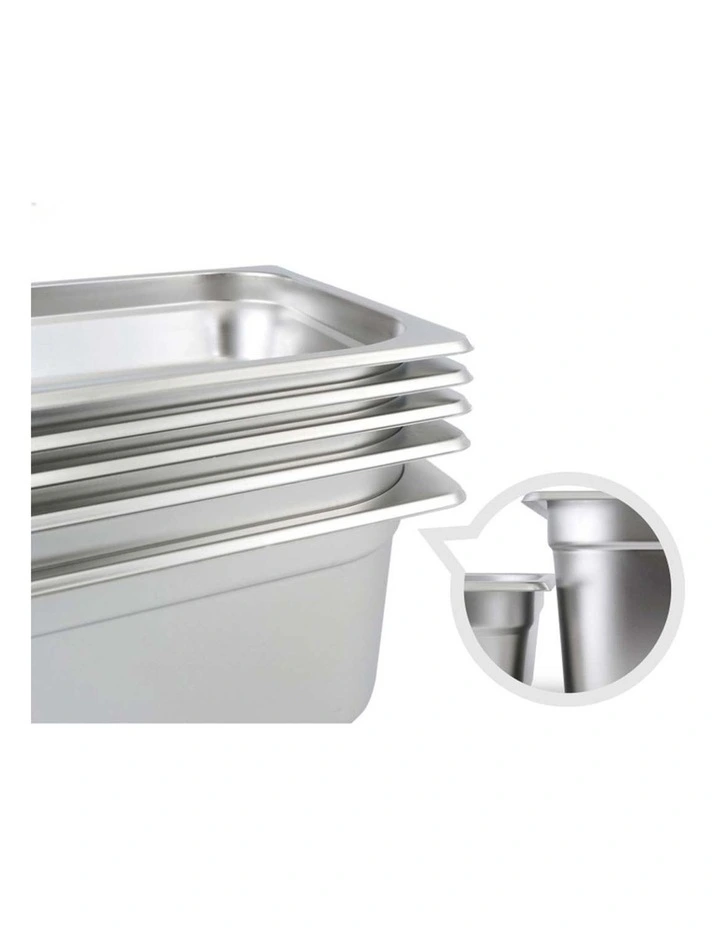 SOGA 2 Pack Gastronorm GN Pan 1/2 Stainless Steel Tray 6.5cm Deep image 7
