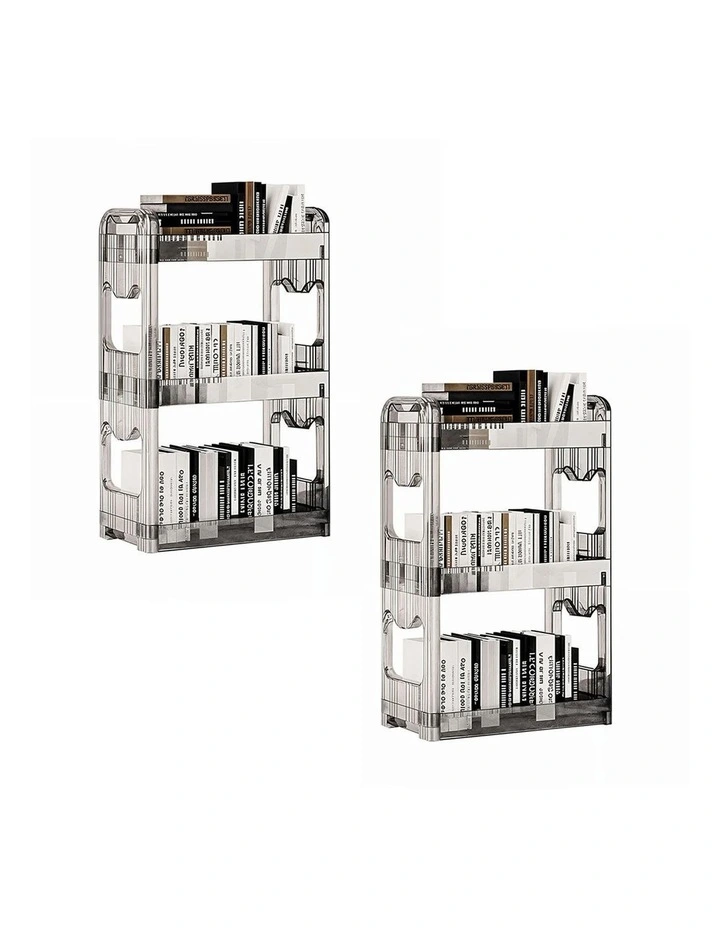 SOGA 2 Pack Storage Organisers 3 Tier Clear image 1