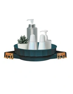 SOGA Green Rotating Bathroom Corner Shelf Wall Mounted Storage Rack