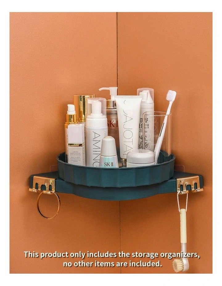 SOGA Green Rotating Bathroom Corner Shelf Wall Mounted Storage Rack image 2
