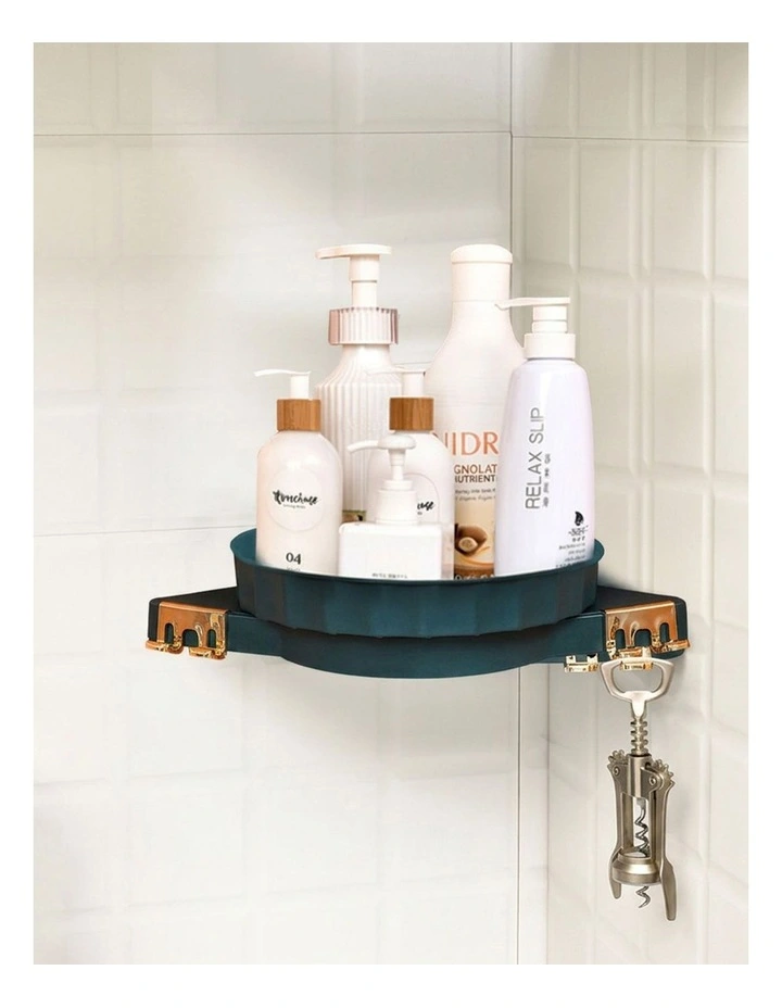 SOGA Green Rotating Bathroom Corner Shelf Wall Mounted Storage Rack image 4