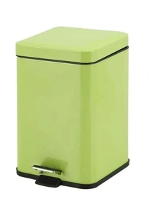 SOGA 12L Green Square Stainless Steel Pedal Bin