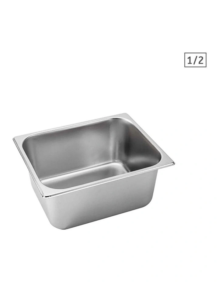 SOGA Gastronorm GN Pan 1/2 Stainless Steel Tray 15cm Deep image 1