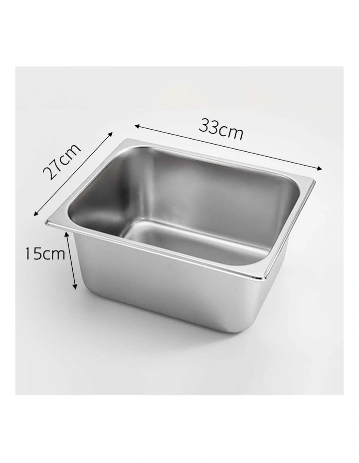SOGA Gastronorm GN Pan 1/2 Stainless Steel Tray 15cm Deep image 2