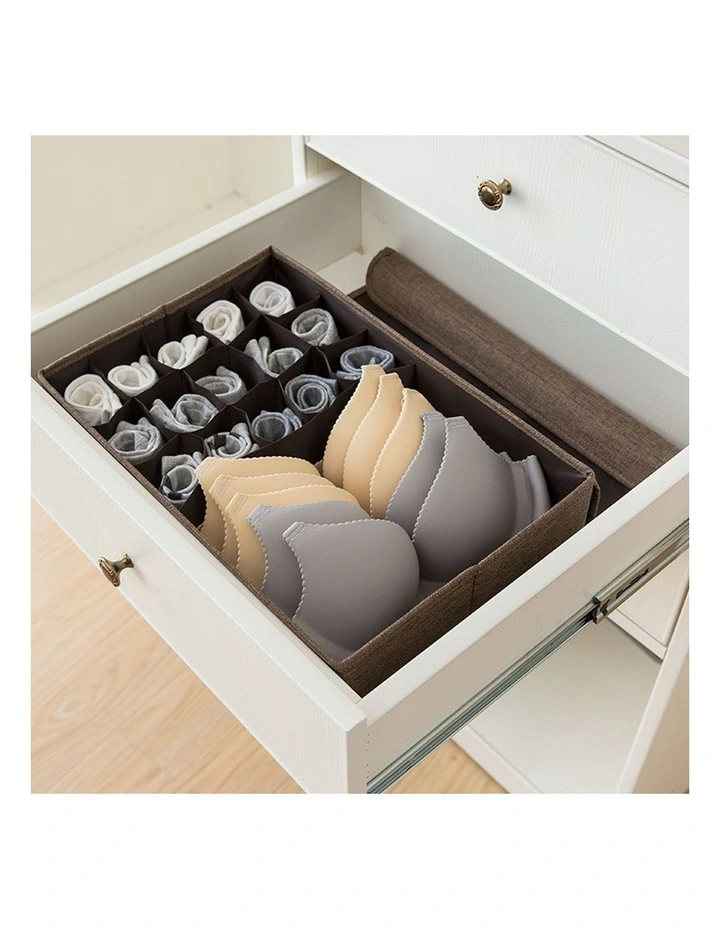 SOGA 2X Coffee Flip Top Underwear Storage Boxes image 2