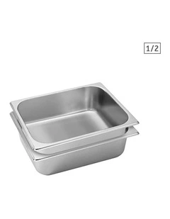 SOGA 2 Pack Gastronorm GN Pan 1/2 Stainless Steel Tray 10cm Deep