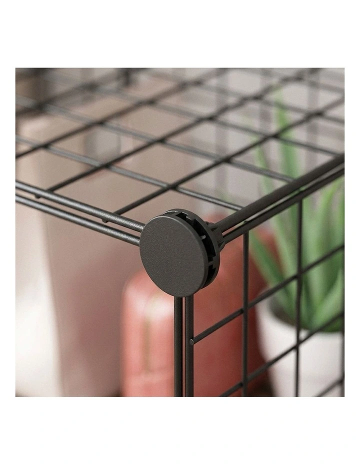 SOGA 6 Cube Storage Organiser Black Modular Wire image 7