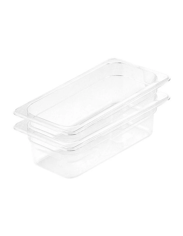 SOGA 100mm Clear Gastronorm GN Pan 1/3 Food Tray Storage Bundle of 2 image 1