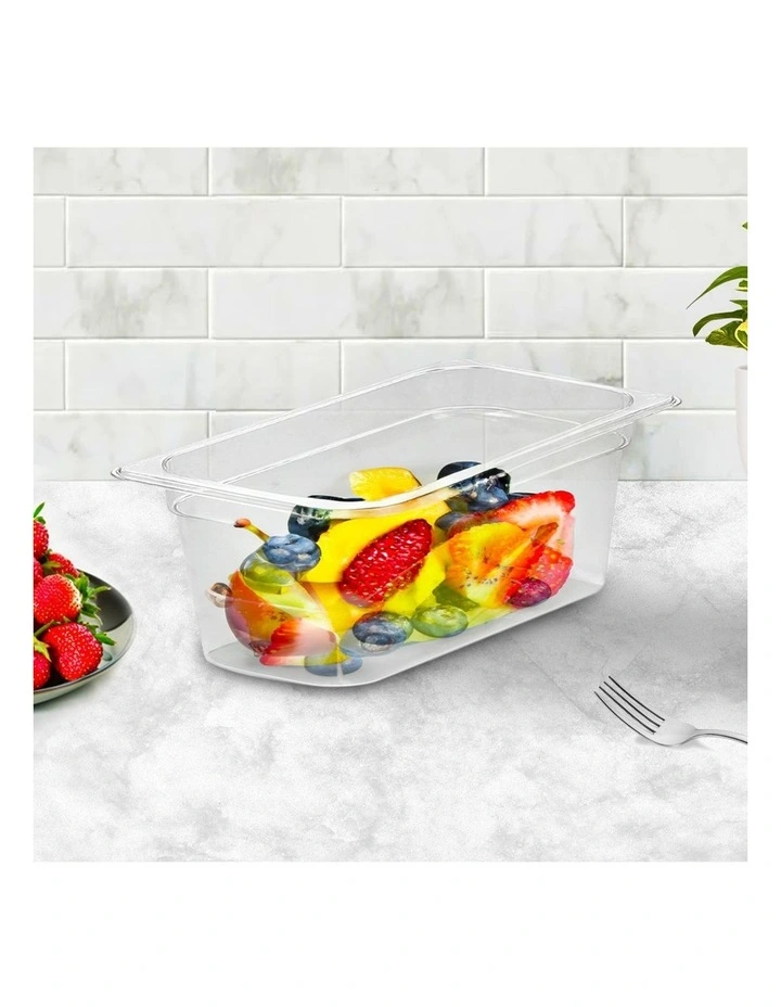 SOGA 100mm Clear Gastronorm GN Pan 1/3 Food Tray Storage Bundle of 2 image 2