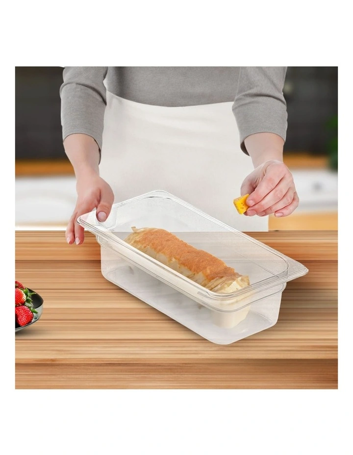SOGA 100mm Clear Gastronorm GN Pan 1/3 Food Tray Storage Bundle of 2 image 5