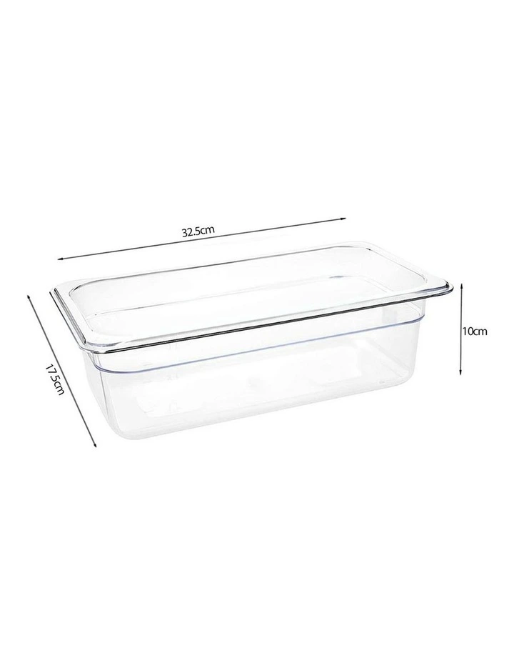 SOGA 100mm Clear Gastronorm GN Pan 1/3 Food Tray Storage Bundle of 2 image 7
