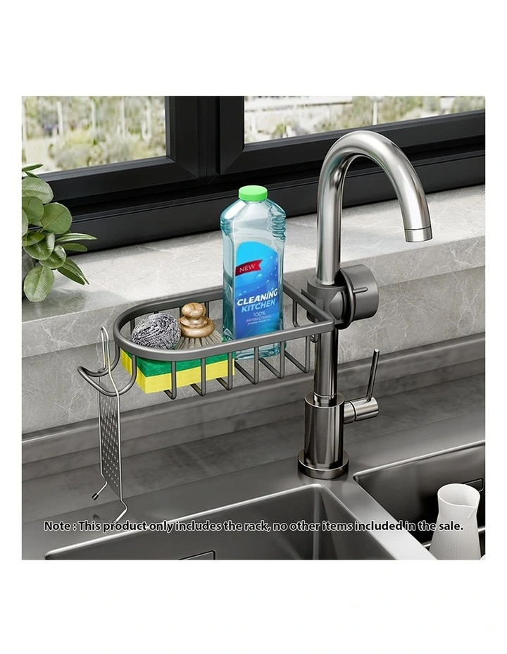 SOGA Sink Caddies 2 Pack 29cm Dark Grey Aluminium image 2