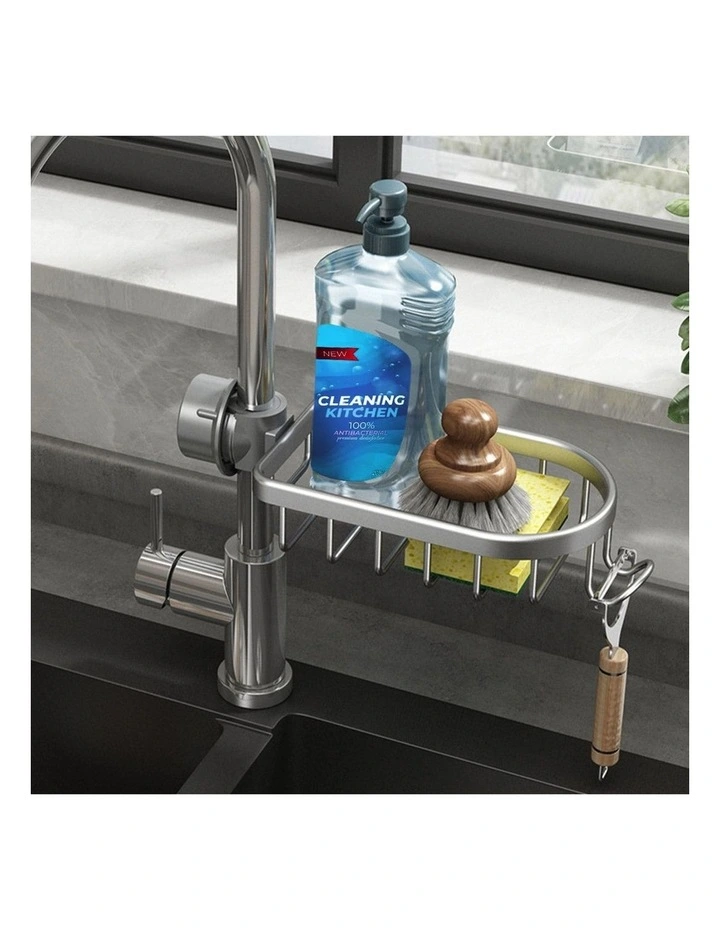 SOGA Sink Caddies 2 Pack 29cm Dark Grey Aluminium image 4