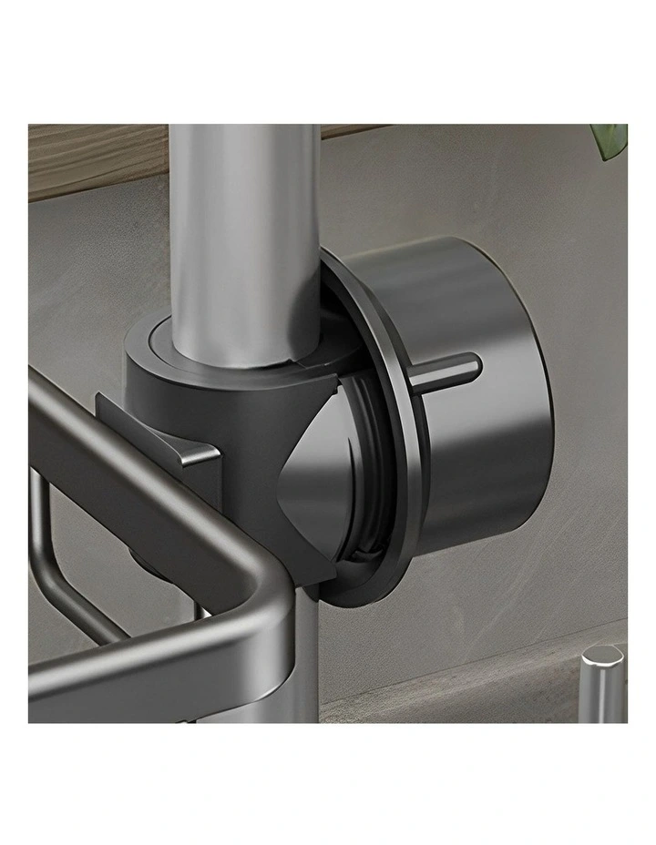 SOGA Sink Caddies 2 Pack 29cm Dark Grey Aluminium image 7