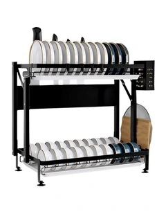 SOGA 4-Tier Bee Mesh Storage Rack with Wheels - Black