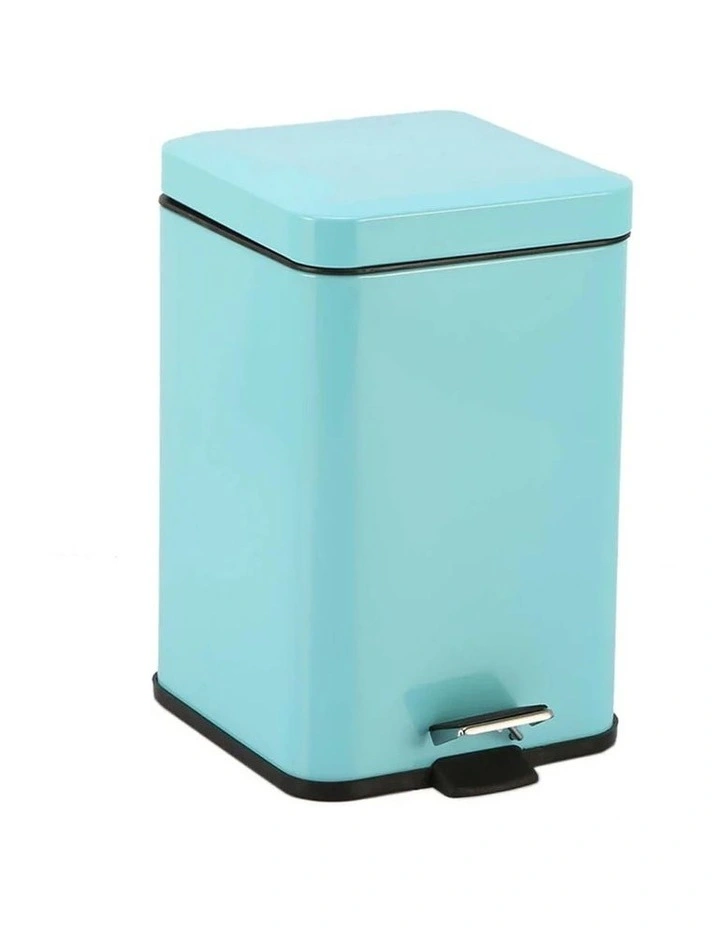 SOGA 12L Blue Square Stainless Steel Pedal Bin image 1