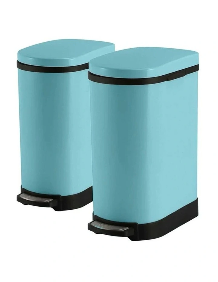 SOGA 2X 10L U-Shape Stainless Steel Pedal Bins Blue image 1
