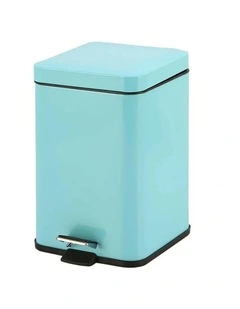 SOGA 6L Blue Square Stainless Steel Pedal Bin