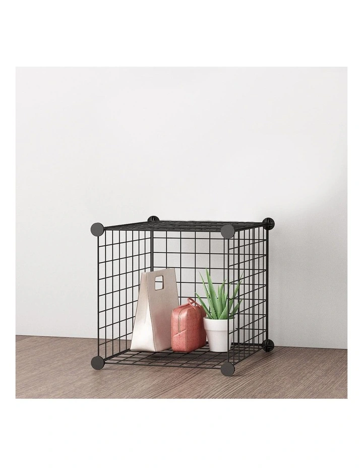 SOGA 2 Pack Single Cube Storage Organisers Black image 2