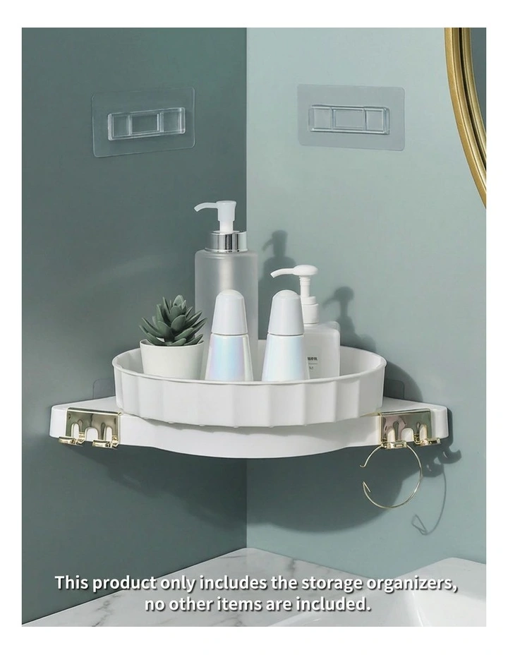 SOGA White Rotating Bathroom Corner Shelf Wall Mounted Storage Rack image 3