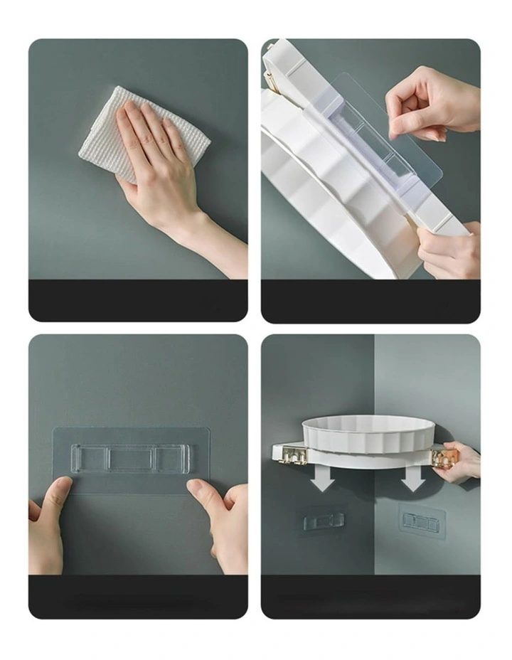 SOGA White Rotating Bathroom Corner Shelf Wall Mounted Storage Rack image 6