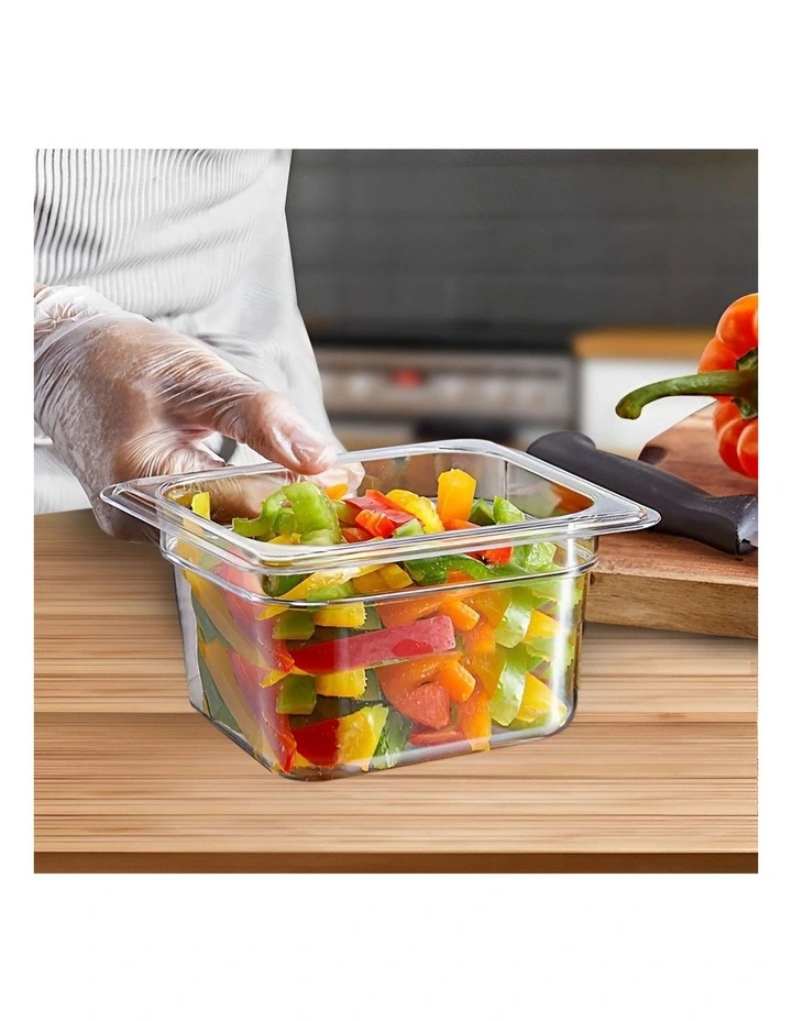 SOGA 100mm Clear Gastronorm GN Pan 1/6 Food Tray Storage Bundle of 2 image 4