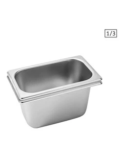 SOGA 2 Pack Gastronorm GN Pan 1/3 Stainless Steel Tray 15cm Deep