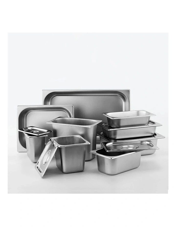 SOGA 2 Pack Gastronorm GN Pan 1/3 Stainless Steel Tray 15cm Deep image 6