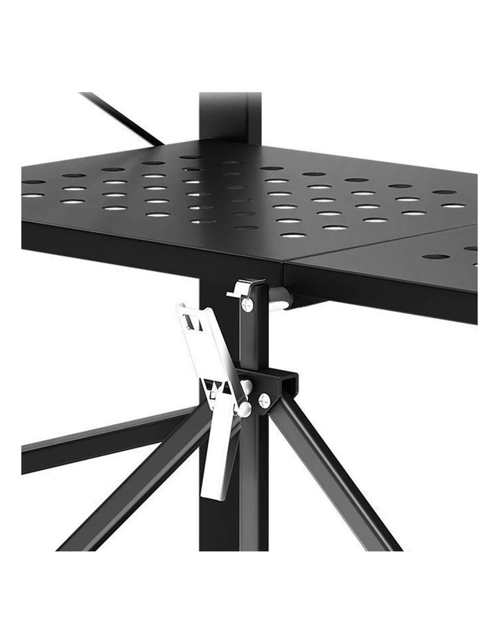 SOGA 2 Pack 5-Tier Foldable Storage Racks with Wheels - Black image 5