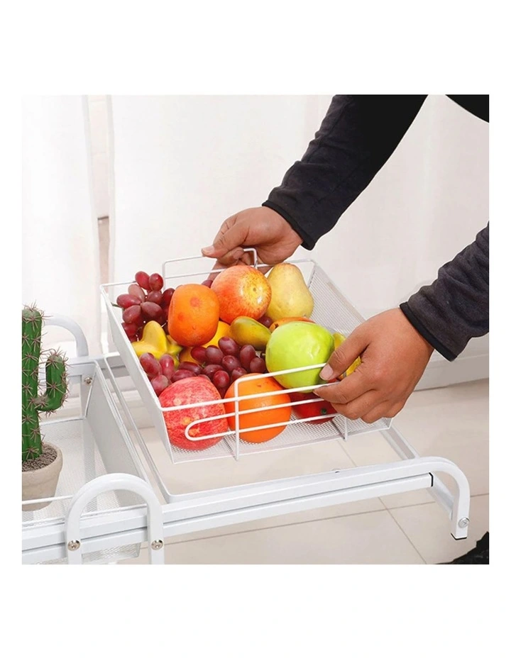 SOGA 3-Tier Adjustable Utility Cart with Wheels - White image 6